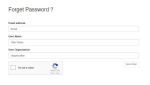 Forget Password screen